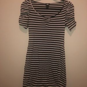 Black and white striped dress